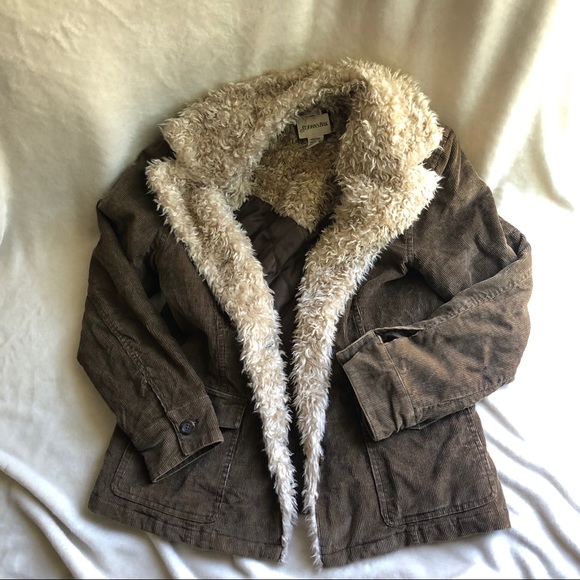 St. John's Bay Jackets & Blazers - Corduroy and Fur Jacket 🧥